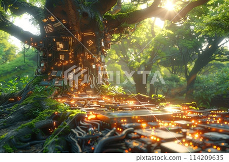 Forest Made Out Electronic Parts illustration 114209635