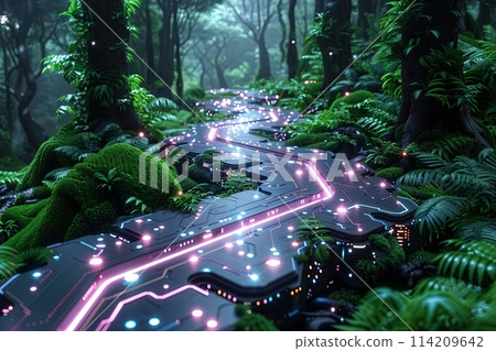 Forest Made Out Electronic Parts illustration Forest Made Out Electronic Parts illustration 114209642