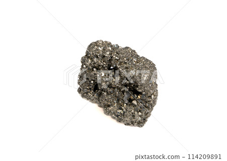 natural pyrite rough gem stone on the white background 114209891