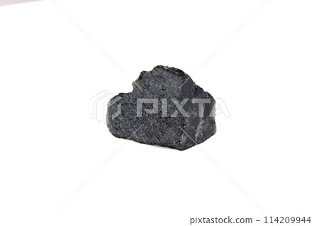 natural obsidian rough gem stone on the white background 114209944