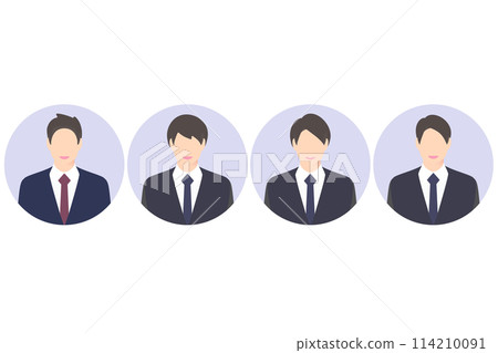 微笑前切商務人士/經理，多圖示風格 114210091