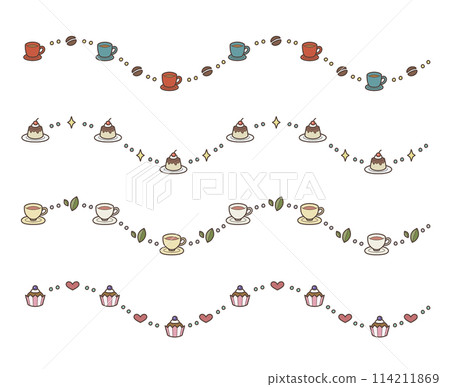 Pop decorative borders (color): Coffee, tea, sweets Pop decorative borders (color): Coffee, tea, sweets 114211869