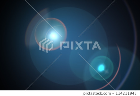 Lens flare glow light effect on black. image of rays blue light effects, overlays or flare isolated on black background for design. abstract lens flare light over black background 114211945