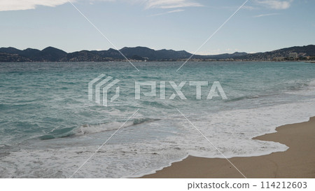 Cannes la Bocca beach in spring 114212603