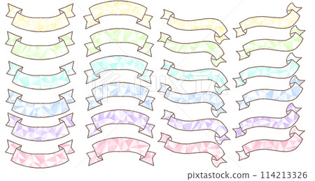 [Hand-drawn] Colorful ribbon set 114213326