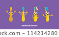 Cute Toothbrush Character Turnaround 114214280