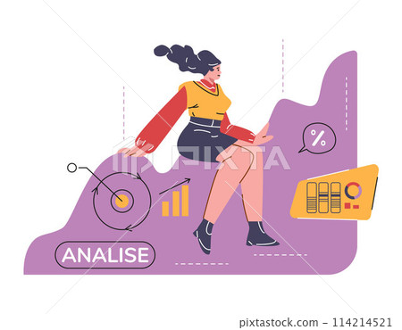 Business change management, flat vector. Isolated background. 114214521