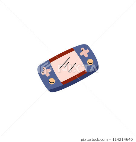 Portable video game console vector flat, cartoon gamepad and buttons, handheld game console entertainment gadget icon 114214640