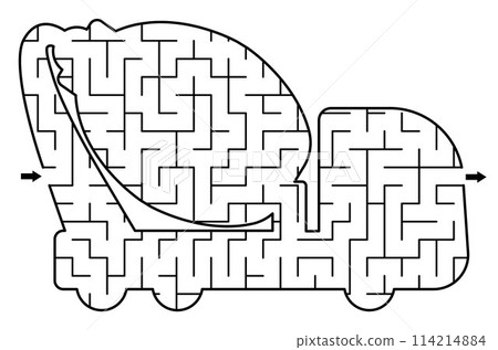 Construction site geometrical maze for kids with special car. Labyrinth game shaped as concrete mixer truck. Building works preschool printable activity. Repair service game, puzzle with industrial Construction site geometrical maze for kids with special car. Labyrinth game shaped as concrete mixer truck. Building works preschool printable activity. Repair service game, puzzle with industrial 114214884