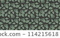 Vector seamless pattern with tropical leaf. Green and black eco background Vector seamless pattern with tropical leaf. Green and black eco background 114215618