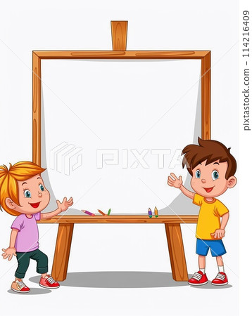 Welcome the first day of school, back to school, cartoon style. 114216409