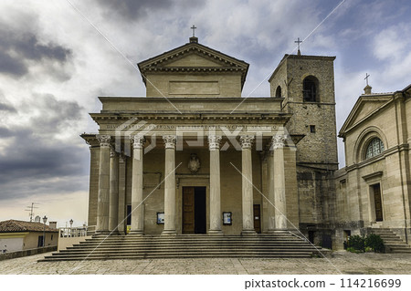 The iconic Facade of the Basilica di San Marino 114216699
