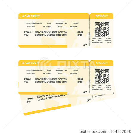 Boarding pass tickets. Airplane tickets. Fly and travel. Booking service. 114217068