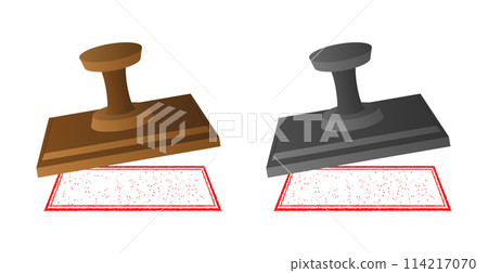 Two Rubber stamp with different colors and one of them is red 114217070