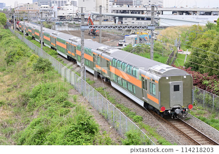 Tokaido Main Line Freight Branch Sakuragicho-Higashi-Takashima JR Freight DD200-4 (Aichi) + E233 Series 0 Green Car 114218203