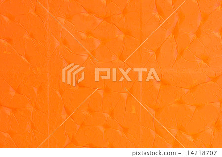 Bright Orange Chaotic Abstract Pattern Paint Wall Texture Background Surface Backdrop Grunge Vibrant 114218707