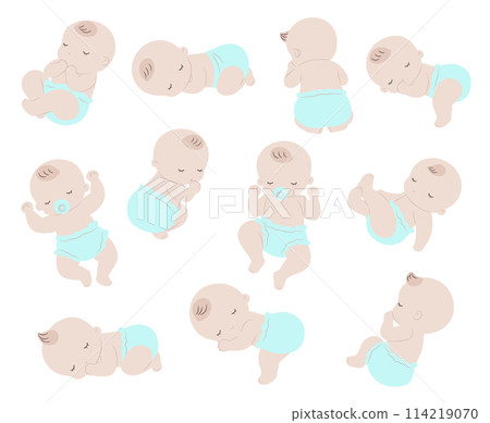 Cute babies sleeping in various positions Cute babies sleeping in various positions 114219070