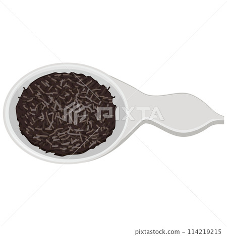 Tea spoon and tea leaves icon illustration vector Tea spoon and tea leaves icon illustration vector 114219215