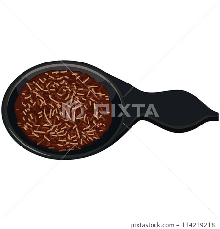 Tea spoon and tea leaves icon illustration vector Tea spoon and tea leaves icon illustration vector 114219218