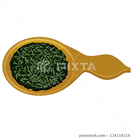 Tea spoon and tea leaves icon illustration vector 114219219