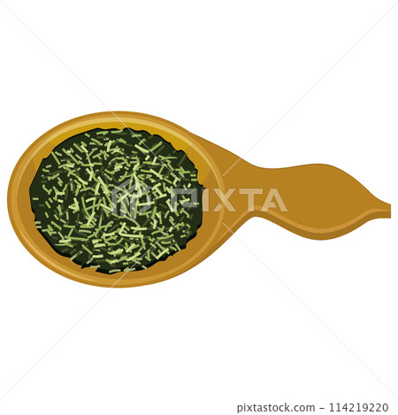 Tea spoon and tea leaves icon illustration vector 114219220