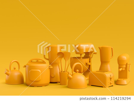 Electric kitchen appliances and utensils for making culinary on monochrome Electric kitchen appliances and utensils for making culinary on monochrome 114219294