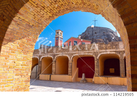 Clock Tower and Archway at Old Fortress, Kerkyra, Corfu 114219505