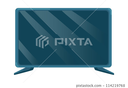 Monitor in flat design. Widescreen television display or computer screen. Vector illustration isolated. 114219768