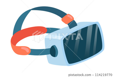 VR headset in flat design. Virtual reality glasses for augmented simulation. Vector illustration isolated. VR headset in flat design. Virtual reality glasses for augmented simulation. Vector illustration isolated. 114219770