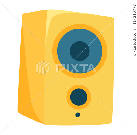 Music speaker in flat design. Acoustic audio loudspeaker, stereo system. Vector illustration isolated. 114219778
