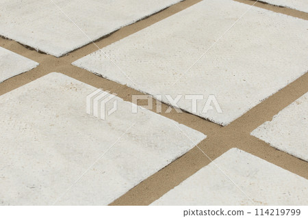 Large Big White Stone Mosaic Floor Tile Sand Texture Background Diagonal Pattern Lines Stripes Large Big White Stone Mosaic Floor Tile Sand Texture Background Diagonal Pattern Lines Stripes 114219799