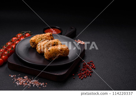 Delicious hearty vegetarian or vegan dish in the form of cutlets or patties Delicious hearty vegetarian or vegan dish in the form of cutlets or patties 114220337