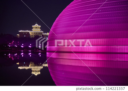 National Centre for the Performing Arts NCPA at night in Beijing, China 114221337