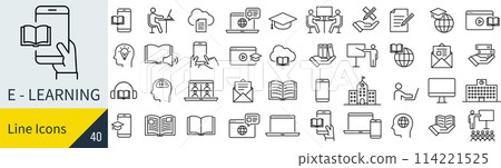 Vector e-learning icon set 114221525