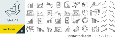 Vector graph icon set 114221529