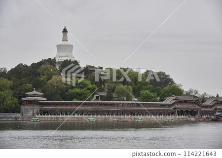 Beihai park and White Pagoda on Jade Flower Island in Beijing, China Beihai park and White Pagoda on Jade Flower Island in Beijing, China 114221643