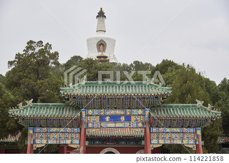 White Pagoda on Jade Flower Island in Beihai Park in Beijing, China White Pagoda on Jade Flower Island in Beihai Park in Beijing, China 114221858