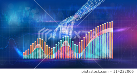 Abstract infographics of the development of financial indicators and investments in business Abstract infographics of the development of financial indicators and investments in business 114222006