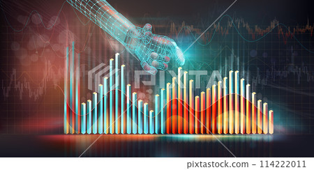 Abstract infographics on the topic of AI and financial technology 114222011