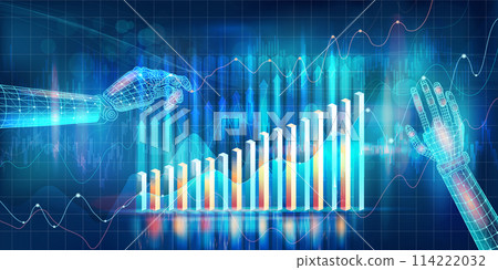 Infographics of new technologies in the global economy with positive dynamics of financial growth 114222032