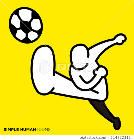 Simple human icon series, person shooting a soccer ball 114222311