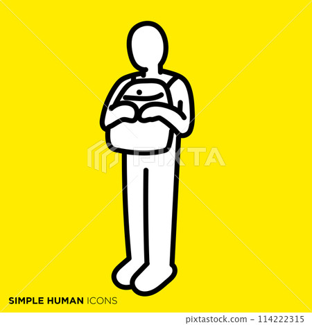簡單的人類圖標系列，前面拿著背包的人 114222315