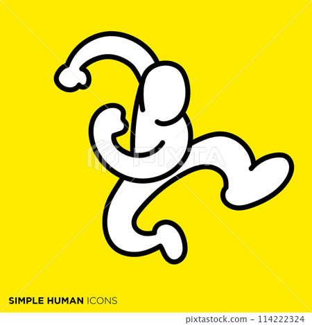 Simple human icon series, people jumping... - Stock Illustration ...