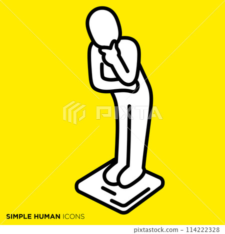 簡單的人體圖示系列,測量體重的人 簡單的人體圖示系列,測量體重的人 114222328