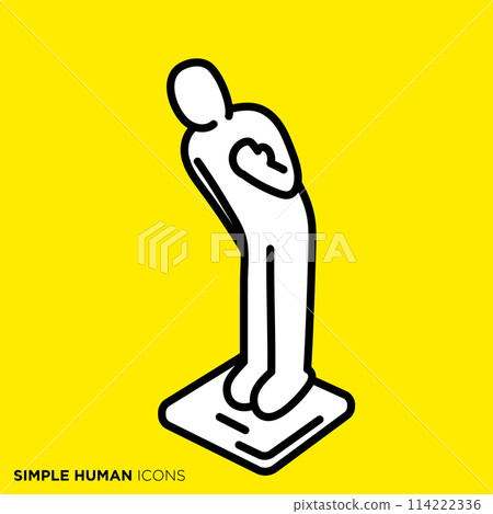 Simple human icon series, Person looking at weight scale 114222336