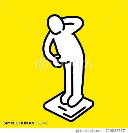 Simple human icon series, overweight person 114222337