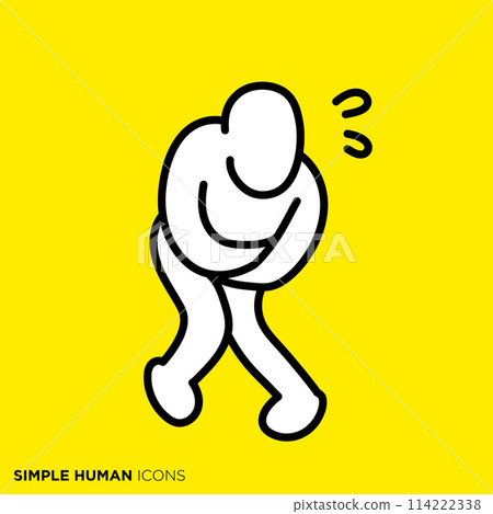 Simple human icon series, person with stomachache 114222338