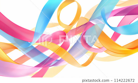 Elegant intertwined colorful ribbon background 16:9 114222672