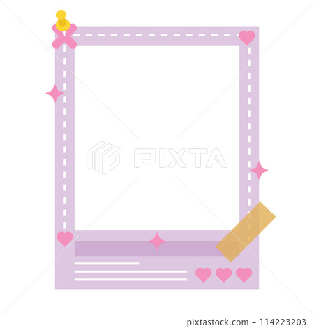 Cute photocall polaroid with pink frame and cloud decoration 114223203