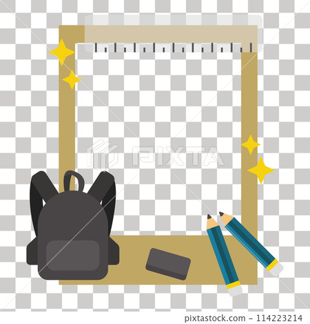 Photocall school frame hand drawn . Vector illustration 114223214